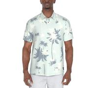 PGA TOUR Homme Paume Imprimé Manche Courte Performance Polo, Blanc Brillant, S