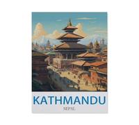 PGCKSK 5d Diamant Broderie，Kathmandu, Népal - Affiches de voyage vintage，Diamant Croix Peinture Kits Diy(50 x 60 cm/19.68 x 23.62 pouces)-CY33