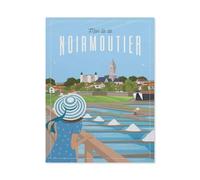 PGCKSK 5D Diamant Peinture，Affiche de voyage vintage de Noirmoutier en France，Diamond Painting Strass Complet, Croix Peinture Strass Salon Chambre Stickers Home Décoration Murale（40 x 50 cm）-BN77