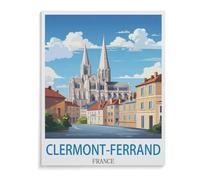 PGCKSK 5D Diamant Peinture,Clermont Ferrand Affiche de voyage vintage France,Diamond Painting Strass Complet, Croix Peinture Strass Salon Chambre Stickers Home Décoration Murale(50x60cm)-B45