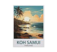 PGCKSK 5D Diamant Peinture ,Koh Samui en Thaïlande au coucher du soleil,Diamond Painting Strass Complet, Croix Peinture Strass Salon Chambre Stickers Home Décoration Murale(30 x 40 cm)-AV17