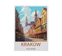 PGCKSK 5D Diamant Peinture Point de Croix Broderie,Cracovie Pologne,Diamond Painting Strass Complet, Croix Peinture Strass Salon Chambre Stickers Home Décoration Murale(40 x 50 cm)-EX88