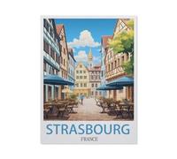 PGCKSK 5D Diamant Peinture Point de Croix Broderie，Strasbourg, France，Diamond Painting Strass Complet, Croix Peinture Strass Salon Chambre Stickers Home Décoration Murale（50 x 60 cm）-DJ97