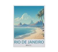 PGCKSK 5D DIY Diamant Peinture，Affiche de voyage vintage de Rio de Janeiro au Brésil，Diamant Point De Croix Mosa?que Image Halloween Diamant Broderie（40 x 50 cm/15.74 x 19.68 pouces）-BH65