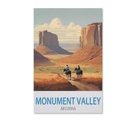 PGCKSK 5D DIY Diamond Painting，Monument Valley Arizona Affiche de voyage vintage，Kit de point de croix avec strass en cristal, Artisanat en mosa?que pour la décoration de la maison（30x40cm）-E32
