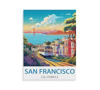 PGCKSK 5D DIY Diamond Painting，San Francisco Californie，Kit de point de croix avec strass en cristal, Artisanat en mosa?que pour la décoration de la maison(40x50cm)-W19