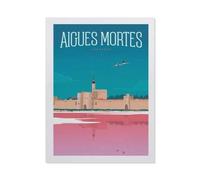 PGCKSK Affiche de voyage vintage de Camargue Aigues Mortes Flamants roses,Kit de peinture diamant 5D Kit complet d'art en cristal pour adultes et enfants(30 x 40 cm/11.81 x 15.74 pouces)-BN34