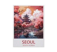 PGCKSK Affiche de voyage vintage Séoul Corée du Sud Paysage，Kit de peinture diamant 5D Kit complet d'art en cristal pour adultes et enfants（50 x 60 cm/19.68 x 23.62 pouces）-AG50