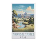 PGCKSK Château d'Arundel Angleterre,panneaux métalliques en étain, Art mural | Affiche imprimée en fer blanc épais, décoration murale(30x40cm 12x16 inch-AB99