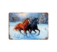 PGCKSK Cheval qui court,Décoration murale - Plaque en métal pour bar, pub, club, grotte,30 x 40 cm (12 x 16 inch)-P98