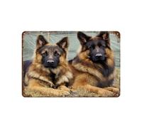 PGCKSK Chien Berger Allemand Animal,Décoration murale - Plaque en métal pour bar, pub, club, grotte-15 x 30 cm (6 x12 inch) J98