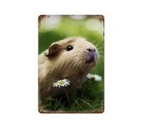 PGCKSK Cochon d'Inde mignon,panneaux métalliques en étain, Art mural | Affiche imprimée en fer blanc épais, décoration murale-15 x 30 cm （6 x12 inch） D-59