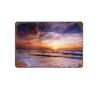 PGCKSK Coucher de soleil sur la mer,Décoration murale - Plaque en métal pour bar, pub, club, grotte,20 x 30 cm (8 x 12 inch)-Q58