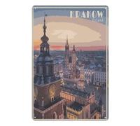 PGCKSK Diamond-Painting Rond，Cracovie, Pologne Skyline，Broderie Diamant,Tableau Strass Diamant, Artisanat Cristal en Mosaïque Cadeaux Faits à la Main（30 x 40 cm/11.81 x 15.74 pouces）-AE74