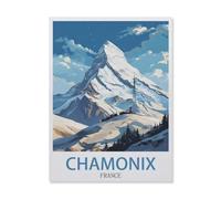 PGCKSK DIY 5D Diamant Peinture Broderie Kit Diamant Peinture，Chamonix, Station de ski, France, Montagne，Mosa?que Artisanat Cadeaux Faits à La Main(50 x 60 cm/19.68 x 23.62 pouces)-DT30