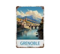 PGCKSK Grenoble France,Vintage Métal Étain Signe Rétro Fer Affiche Peinture pour la Maison Bar Café Cuisine Restaurant Décoration Murale(20x30cm 8x12 inch-T35
