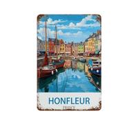 PGCKSK Honfleur France，Décoration murale - Plaque en métal pour bar, pub, club, grotte(15x30cm 6x12 inch-S38