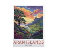 PGCKSK Îles Aran Irlande,panneaux métalliques en étain, Art mural | Affiche imprimée en fer blanc épais, décoration murale(30x40cm 12x16 inch-AY23
