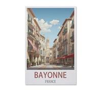 PGCKSK Kit de peinture de diamant de foretde 5D，Bayonne France，kits de peinture de strass de diamant de DIY pour des arts de broderie d'adultes décor à la maison（30 x 40 cm/11.81 x 15.74 pouces）-AA62