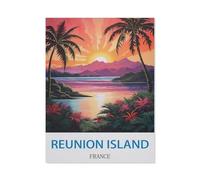 PGCKSK Kit de peinture de diamant de foretde 5D，Île de La Réunion, France ，kits de peinture de strass de diamant de DIY pour des arts de broderie d'adultes décor à la maison（40 x 50 cm）-CU66