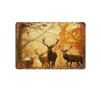 PGCKSK Métal Étain Signe,Cerf,Plaque Rétro Fer Signe Mural Mural Art Déco pour Salle Bain Restaurant Maison Cafés Bar Pub Déco Cadeau-15 x 30 cm (6 x12 inch) I29