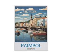 PGCKSK Métal Étain Signe，Paimpol Bretagne，Plaque Rétro Fer Signe Mural Mural Art Déco pour Salle Bain Restaurant Maison Cafés Bar Pub Déco Cadeau(20x30cm 8x12 inch-AR53