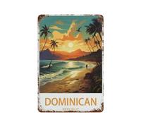 PGCKSK Métal Étain Signe,République dominicaine,Plaque Rétro Fer Signe Mural Mural Art Déco pour Salle Bain Restaurant Maison Cafés Bar Pub Déco Cadeau(15x30cm 6x12 inch-P69