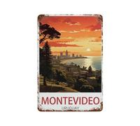 PGCKSK Montevideo Uruguay，panneaux métalliques en étain, Art mural | Affiche imprimée en fer blanc épais, décoration murale(15x30cm 6x12 inch-R19