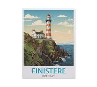 PGCKSK Panneau en métal en étain,Finistère Bretagne,Tin Sign Vintage Decor Cave Café Bar Chambre Maison Décoration murale nostalgique en étain(30x40cm 12x16 inch-AR38