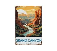 PGCKSK Panneau en métal en étain，Grand Canyon Arizona，Tin Sign Vintage Decor Cave Café Bar Chambre Maison Décoration murale nostalgique en étain(15x30cm 6x12 inch-R74