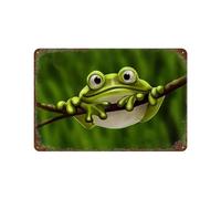 PGCKSK Panneau en métal en étain,Grenouille de dessin animé,Tin Sign Vintage Decor Cave Café Bar Chambre Maison Décoration murale nostalgique en étain-15 x 30 cm （6 x12 inch） H54