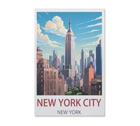 PGCKSK Panneau en métal en étain,New York City New York,Tin Sign Vintage Decor Cave Café Bar Chambre Maison Décoration murale nostalgique en étain(20x30cm 8x12 inch-AB14