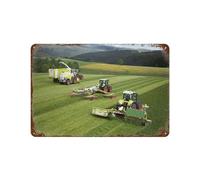 PGCKSK Panneau Métal Vintage,Camions et tracteurs sur le terrain,Décoration Murale Rétro Plaque Fer Décoration Murale à Suspendre Cadeau pour Salon,Maison,Cuisine,Bar,Café,Jardin,Pub-（6 x12 inch） H47