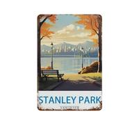 PGCKSK Panneau Métal Vintage，Parc Stanley Vancouver，Décoration Murale Rétro Plaque Fer Décoration Murale à Suspendre Cadeau pour Salon,Maison,Cuisine,Bar,Café,Jardin,Pub(15x30cm 6x12 inch-N47