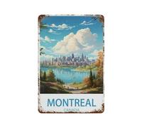 PGCKSK Plaque en métal，Montréal Canada，Pour maison, cuisine, bar, café, club, grotte(30x40cm 12x16 inch-R31