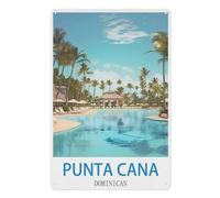 PGCKSK Plaque en métal，Punta Cana République dominicaine，Pour maison, cuisine, bar, café, club, grotte(15x30cm 6x12 inch-W71