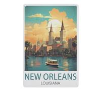 PGCKSK Plaque en métal rétro,La Nouvelle-Orléans Louisiane,pour décoration de maison, cuisine, bar, café, club, cave - Décoration murale vintage(30x40cm 12x16 inch-Z92