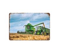 PGCKSK Plaque en métal,Travail de tracteur de champs de moissonneuse-batteuse,Pour maison, cuisine, bar, café, club, grotte,30 x 40 cm (12 x 16 inch)-Q31