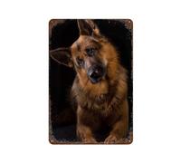 PGCKSK Plaque en métal vintage,chien de race berger allemand,pour cafés, bars, pubs, magasins, décoration murale amusante et rétro pour homme et femme-15 x 30 cm (6 x12 inch) A-62