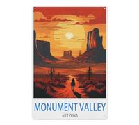PGCKSK Plaque en métal vintage，Monument Valley Arizona，pour cafés, bars, pubs, magasins, décoration murale amusante et rétro pour homme et femme(15x30cm 6x12 inch-W2