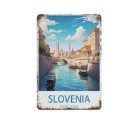 PGCKSK Plaque en métal vintage，Slovénie Ljubljana，Vintage Art Sign Home Kitchen Bar Cafe Club Cave Décoration Tin Sign(15x30cm 6x12 inch-T33