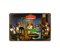 PGCKSK Plaque en métal vintage,Un chien joue au poker,Vintage Art Sign Home Kitchen Bar Cafe Club Cave Décoration Tin Sign-20 x 30 cm (8 x 12 inch) N13