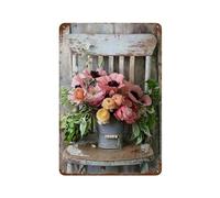 PGCKSK Plaque humoristique en métal,Bouquet de roses,Décoration murale rétro pour maison, cuisine, salle à manger, bar, café, restaurant, club, grotte-30 x 40 cm (12 x 16 inch) B-43