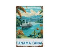 PGCKSK Plaque humoristique en métal,Panama Canal,Décoration murale d'intérieur pour cuisine, boulangerie, café, bar, ferme, restaurants, café(20x30cm 8x12 inch-T46