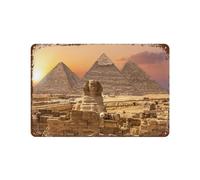 PGCKSK Pyramides avec Sphinx,Décoration murale - Plaque en métal pour bar, pub, club, grotte-15 x 30 cm （6 x12 inch） H58
