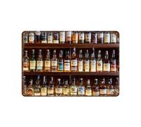 PGCKSK Signe Métal Vintage,Sélection de whisky de malt écossais au bar,Rétro Peinture Plaque Signe En Fer Décor Mural Art Mural Suspendu Pour Salon Maison Café Décoration Noël Cadeau-(6 x12 inch) J50