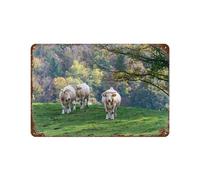 PGCKSK Signe Métal Vintage,trois vaches,Rétro Peinture Plaque Signe En Fer Décor Mural Art Mural Suspendu Pour Salon Maison Café Décoration Noël Cadeau-20 x 30 cm (8 x 12 inch) I90