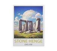 PGCKSK Stone Henge England,panneaux métalliques en étain, Art mural | Affiche imprimée en fer blanc épais, décoration murale(30x40cm 12x16 inch-AD39