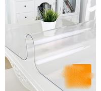 PGGOLF Nappe Transparente en PVC imperméable, résistante à l'huile, Anti-brûlure Nappe en Verre Souple Nappe en Silicone Tapis de Table rectangulaire-Transparent,80x120cm
