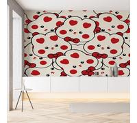 Pggong Papier Peint Adhesif Mural Nœud Papillon Coeur Lapin Mignon Wallpaper Autocollant Motif Animaux Dessin Animé Papier Peint Soie Film Meuble Décoration Murale 3D Salon Chambre Bureau 300x210 cm